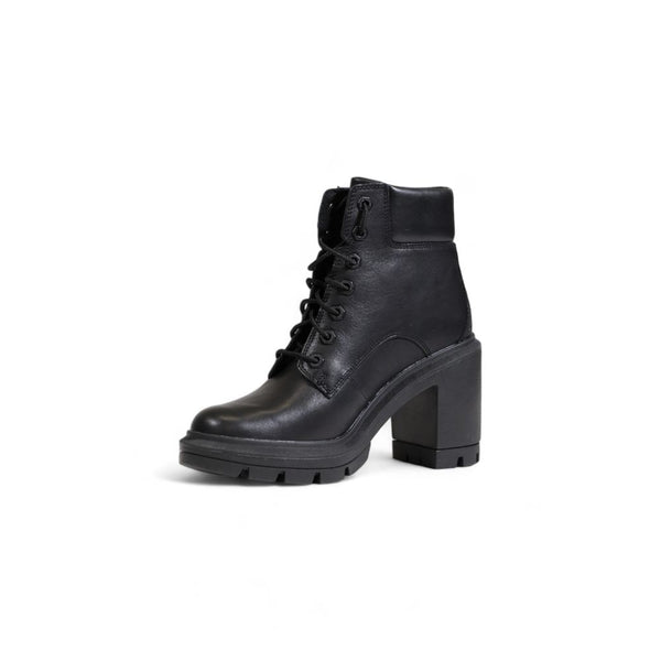 Schwarze High Heels aus recyceltem Leder