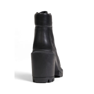 Schwarze High Heels aus recyceltem Leder