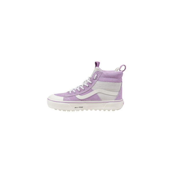 Lila Leder-High-Top-Sneaker