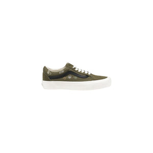 Grüne Leder-Sneaker mit niedrigem Schaft