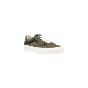 Grüne Leder-Sneaker mit niedrigem Schaft