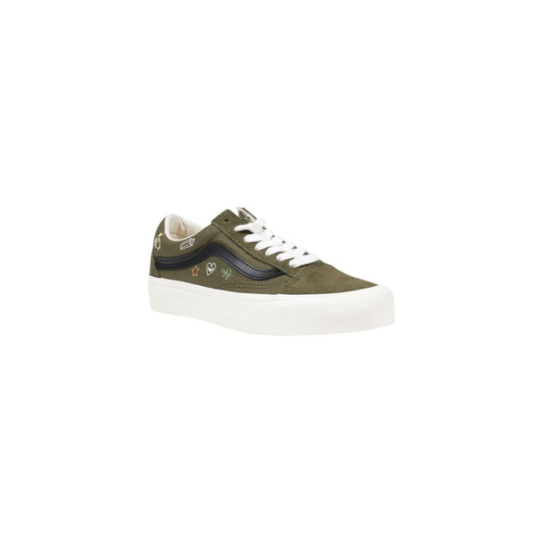 Grüne Leder-Sneaker mit niedrigem Schaft