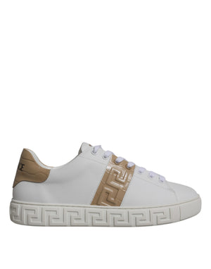Weiß Braun Greca Print TPU Low Top Männer Turnschuhe Schuhe