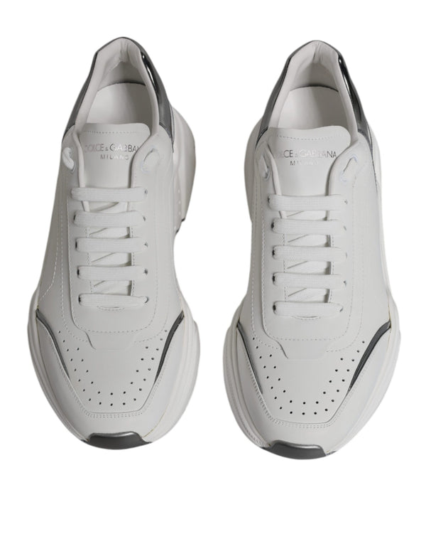 Weiß Silber DAYMASTER Leder Turnschuhe Schuhe