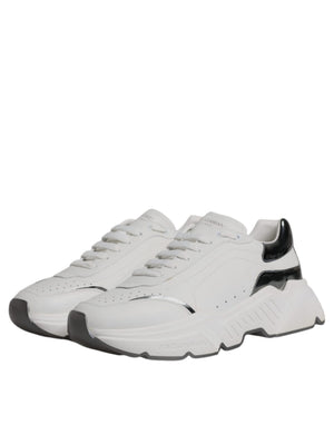 Weiß Silber DAYMASTER Leder Turnschuhe Schuhe
