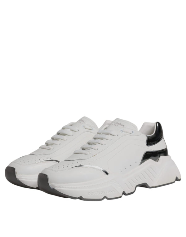 Weiß Silber DAYMASTER Leder Turnschuhe Schuhe