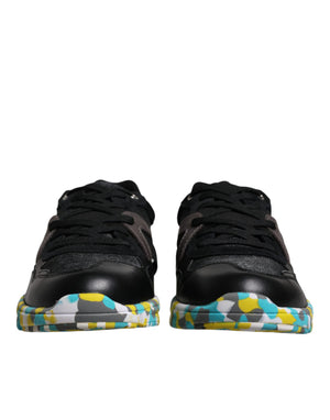 Schwarz Polyester Low Top Männer Turnschuhe Schuhe