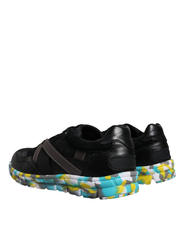 Schwarz Polyester Low Top Männer Turnschuhe Schuhe