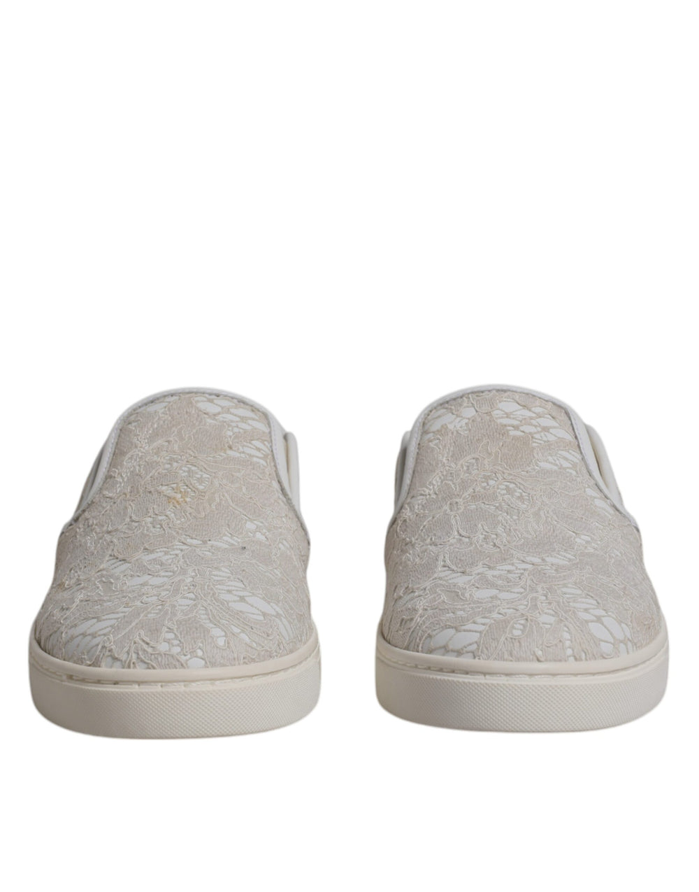 Weiß Floral Spitze Slip On Loafers Schuhe