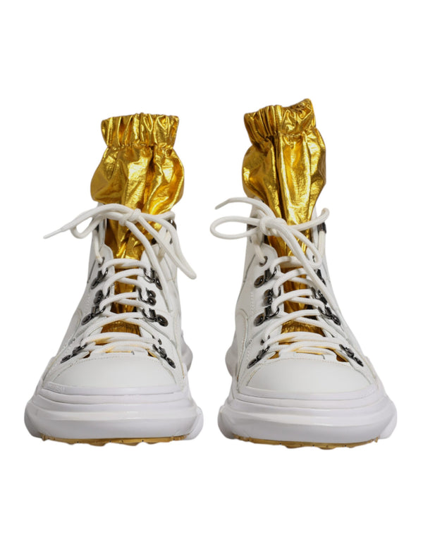 Weiß Nylon Galileo High Top Turnschuhe Schuhe