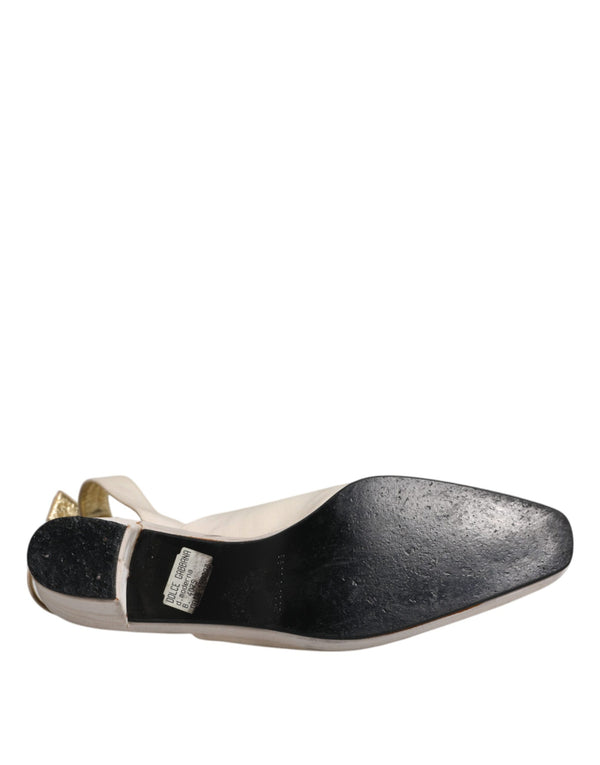 Aus Weiß Block Absätze Slingback Sandalen Schuhe