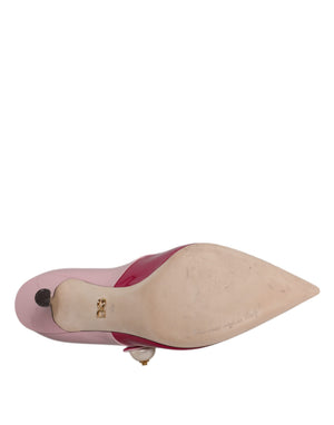 Zweifarbig Rosa Leder Mary Jane Heels Pumps Schuhe