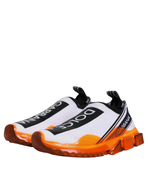 Weiß Orange Slip On Sorrento Turnschuhe Schuhe