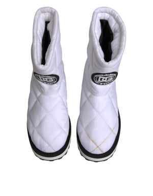 Weiße Viskose gepolsterte Mid Calf Stiefel Schuhe