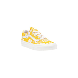 Gelbe Low-Top Sneaker aus Stoff