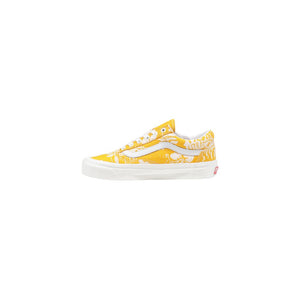 Gelbe Low-Top Sneaker aus Stoff
