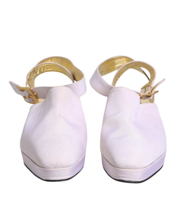 Off White Block Heel Slingback Sandalen Schuhe