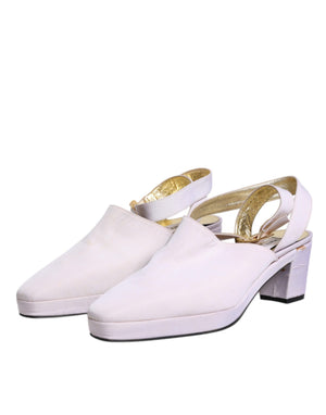 Off White Block Heel Slingback Sandalen Schuhe