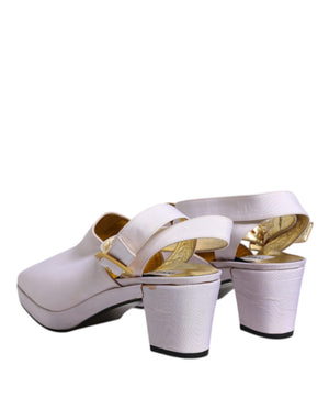 Off White Block Heel Slingback Sandalen Schuhe