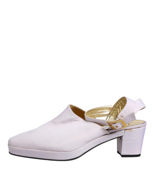 Off White Block Heel Slingback Sandalen Schuhe