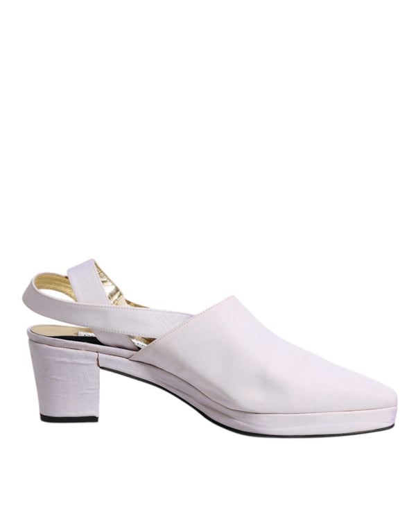 Off White Block Heel Slingback Sandalen Schuhe
