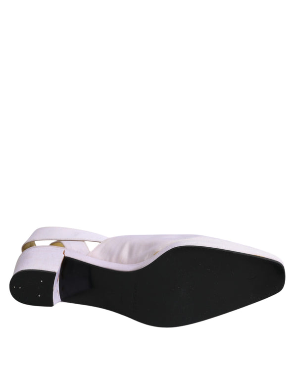 Off White Block Heel Slingback Sandalen Schuhe
