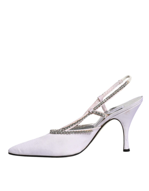Weiß Strass Kristall Slingbacks Pumps Schuhe