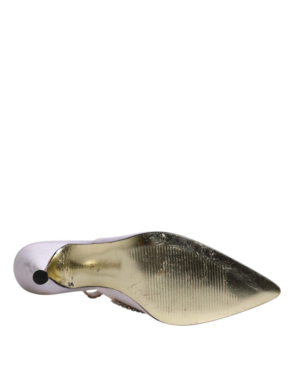Weiß Strass Kristall Slingbacks Pumps Schuhe