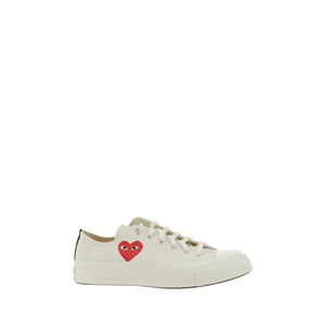 Weiße Gummisohle Sneakers mit niedrigem Schnitt