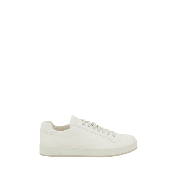Weiße Gummisohle Sneakers mit niedrigem Schnitt