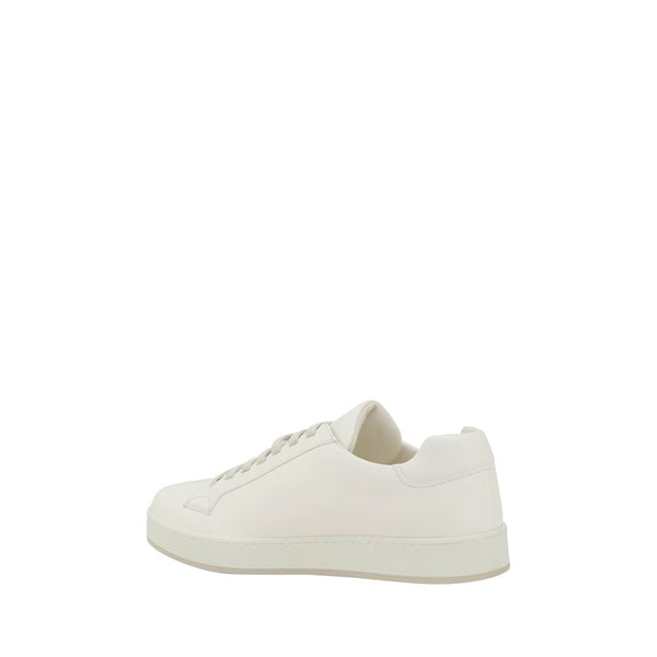 Weiße Gummisohle Sneakers mit niedrigem Schnitt