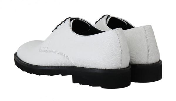 Weiße Leder Derby Kleid Formelle Schuhe