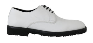 Weiße Leder Derby Kleid Formelle Schuhe
