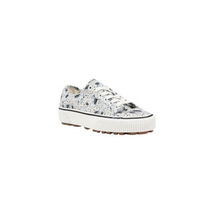 Blaue Textil-Sneakers mit niedrigem Schaft
