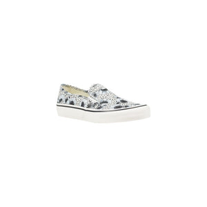 Blaue Leder-Sneaker mit niedrigem Schaft