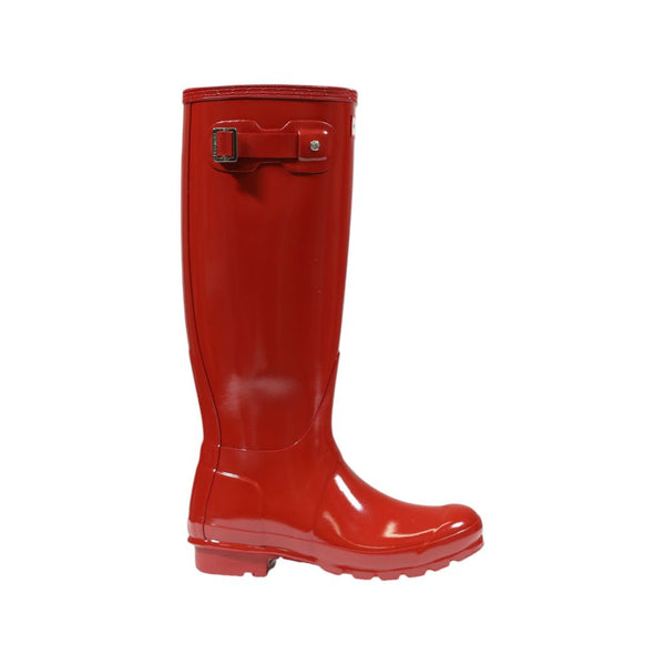 Rote Stiefel aus recyceltem Polyester
