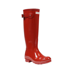 Rote Stiefel aus recyceltem Polyester