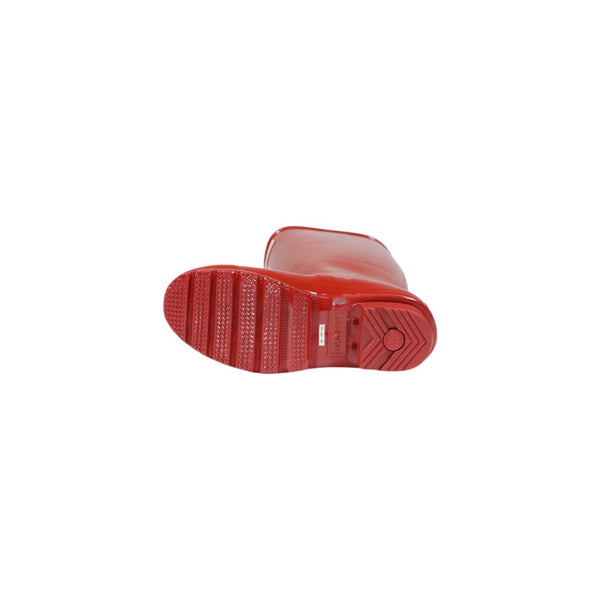 Rote Stiefel aus recyceltem Polyester