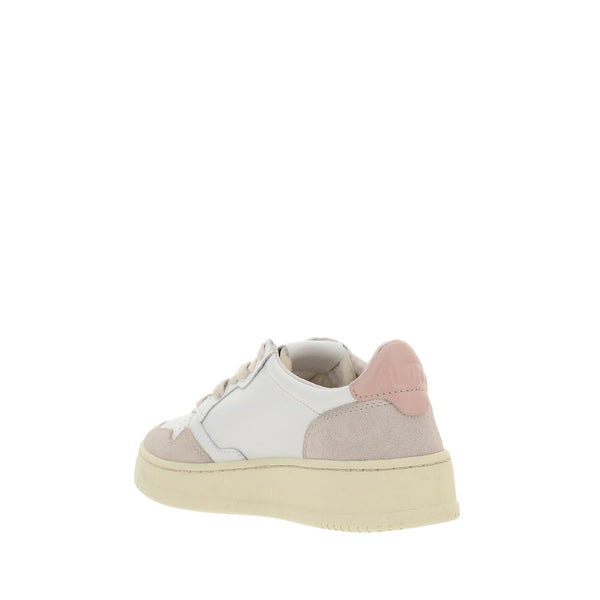 Weiße Sneaker aus Leder mit niedrigem Schaft