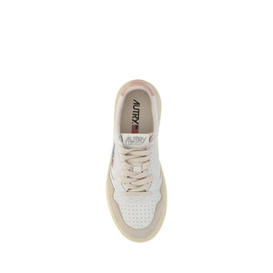 Weiße Sneaker aus Leder mit niedrigem Schaft