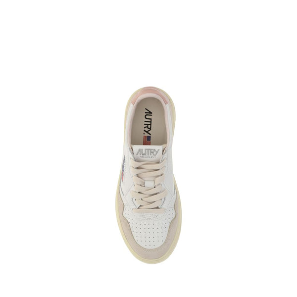 Weiße Sneaker aus Leder mit niedrigem Schaft