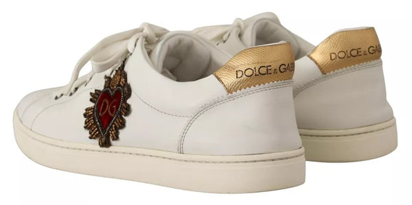 Weiß Leder Herz Low Top Casual Turnschuhe Schuhe