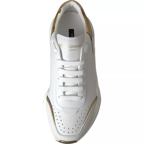 Weiß Gold DAYMASTER Leder Turnschuhe Männer Schuhe