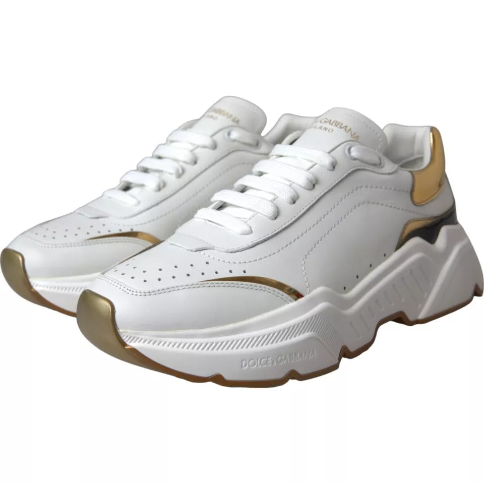 Weiß Gold DAYMASTER Leder Turnschuhe Männer Schuhe