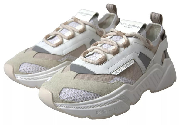 Weiß Beige Leder Sport DAYMASTER Schuhe Turnschuhe