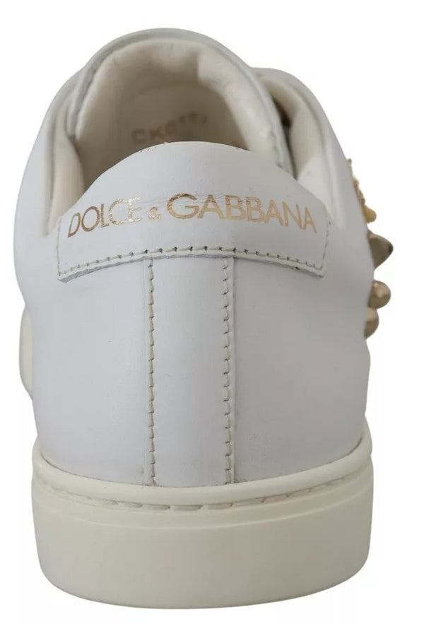 Weiß Leder Gold Rot Herz Turnschuhe Schuhe