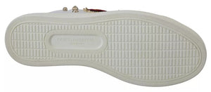 Weiß Leder Gold Rot Herz Turnschuhe Schuhe