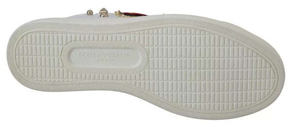 Weiß Leder Gold Rot Herz Turnschuhe Schuhe