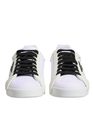 Weiße Nylon Leder Low Top Sneakers Schuhe