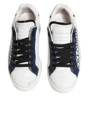 Weiß Blau Leder Crown Milano Turnschuhe Schuhe